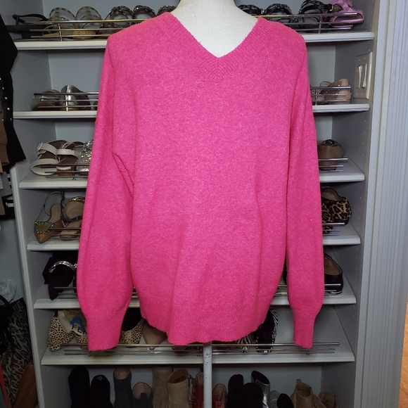 Loft Pink Sequin Star Sweater - Picture 3 of 8